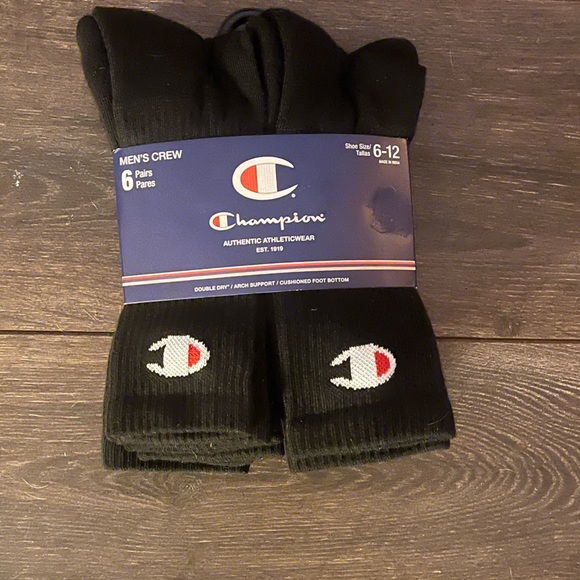 Champion Other - ♦️SOLD♦️ CHAMPION // 6 pack // Black Long Athletic Socks